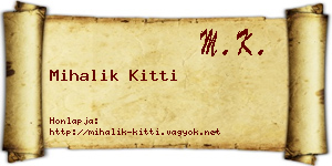 Mihalik Kitti névjegykártya