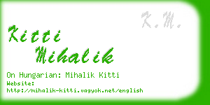 kitti mihalik business card